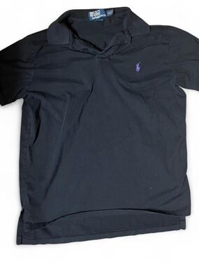 Polo by Ralph Lauren Black Polo Shirt with Purple Pony